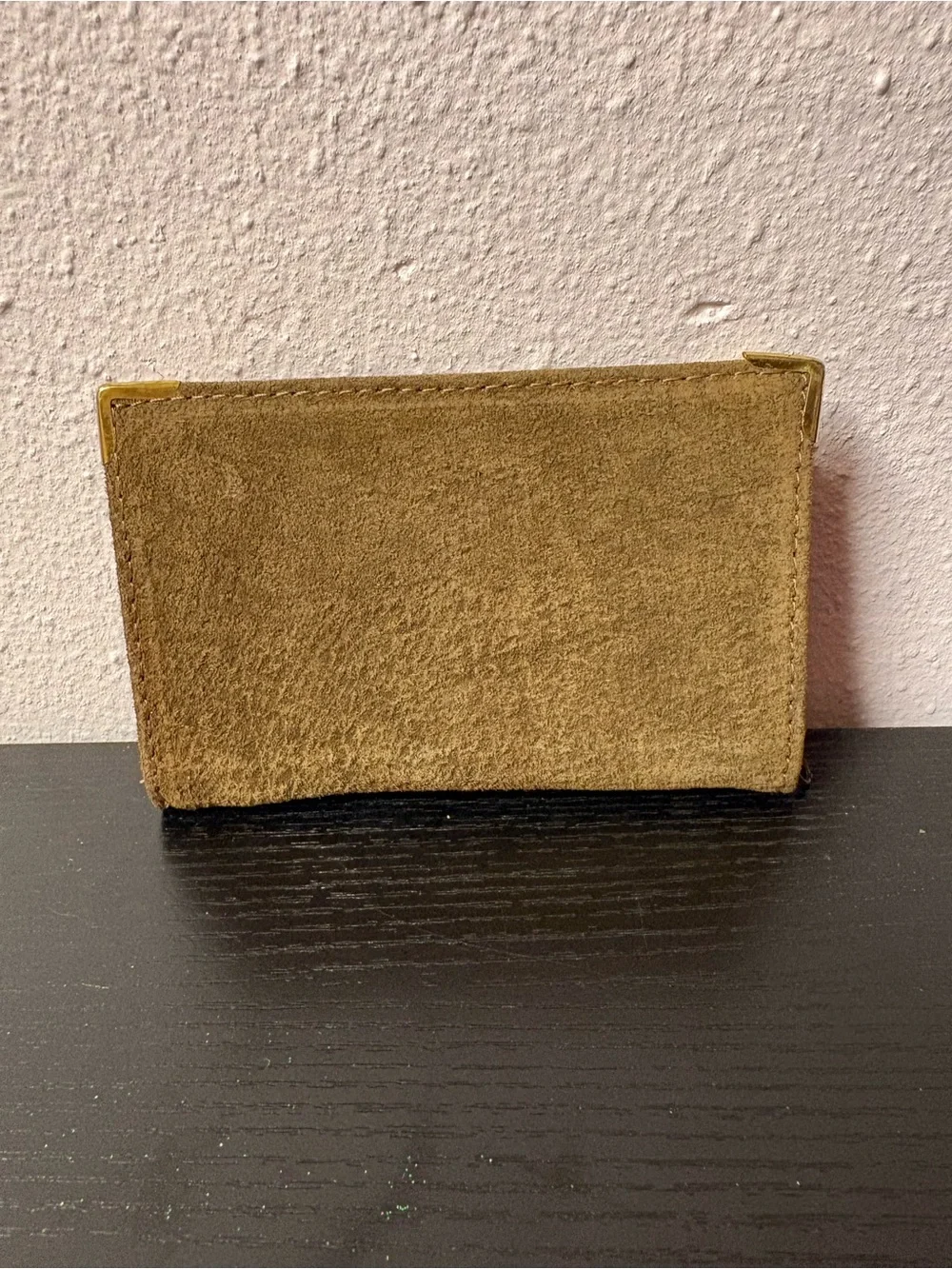Vintage English Leather Brown Suede Zip Around Mini Photo Album